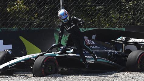 Mercedes debutant Antonelli crashes in Italian GP first practice.